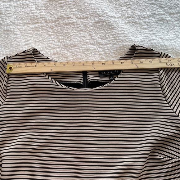 Eloquii Fit and Flare Short Sleeve Striped Midi Dress Stretch Plus Size 22 - Picture 10 of 12